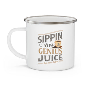 Sippin On Genius Juice Enamel Camping Mug 12 oz