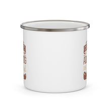 Load image into Gallery viewer, Caffeine Because Adulting is Hard Enamel Camping Mug 12 oz