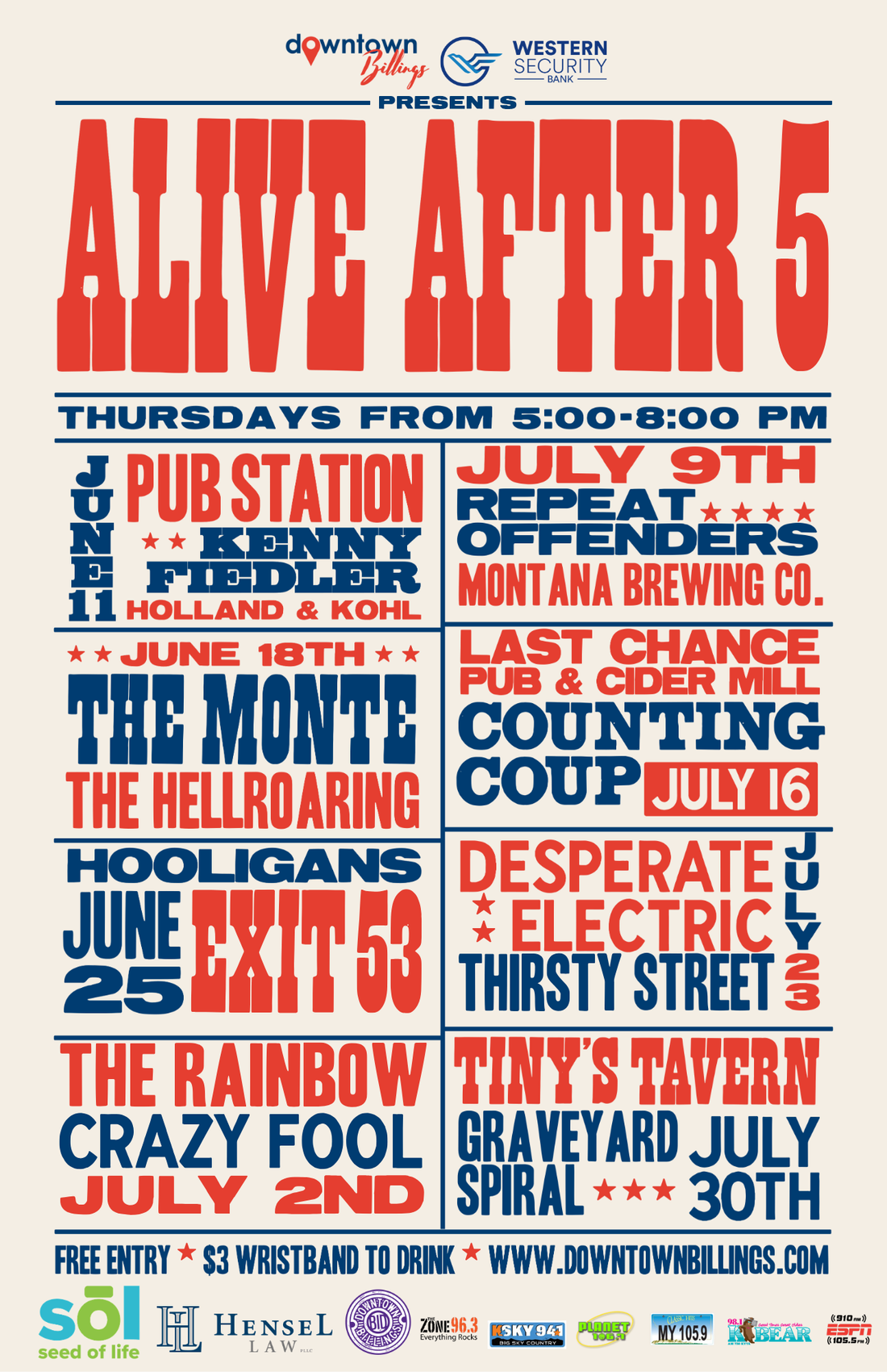Alive After 5 Summer Concert Series Returns to Downtown Billings!