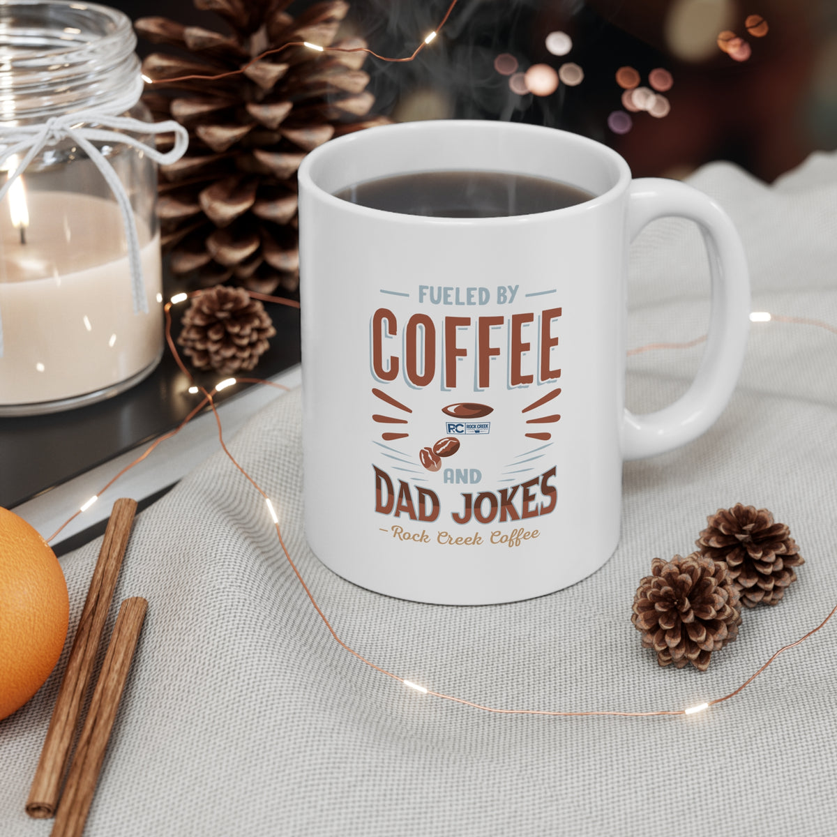 Witty Fueled by Coffee & Dad Jokes Mug 11oz