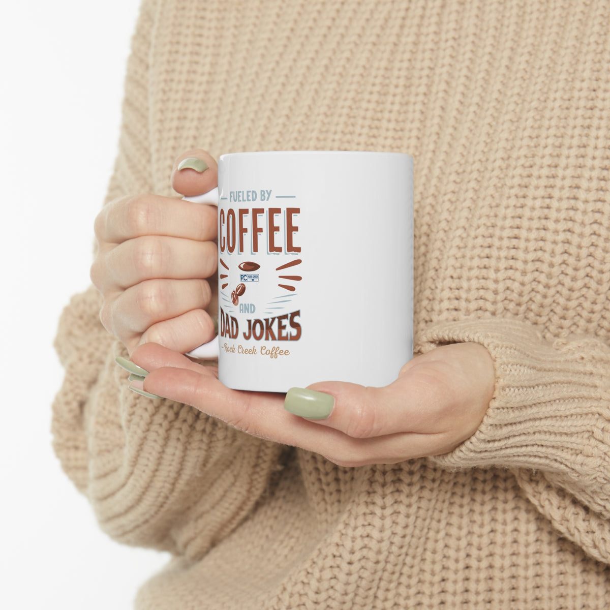 Witty Fueled by Coffee & Dad Jokes Mug 11oz