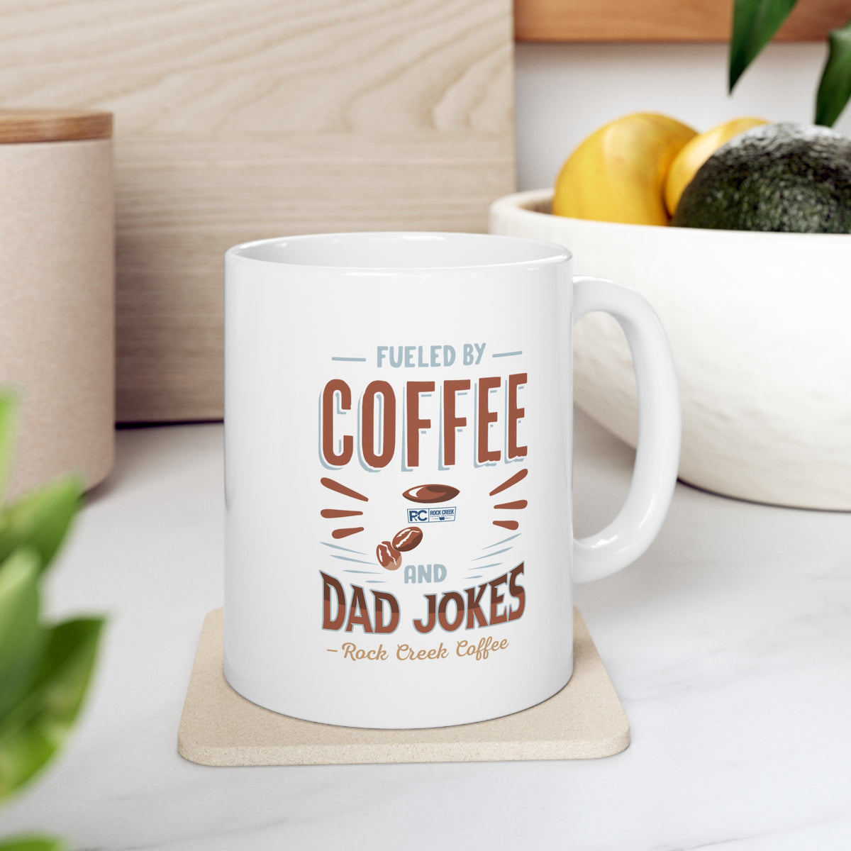 Witty Fueled by Coffee & Dad Jokes Mug 11oz
